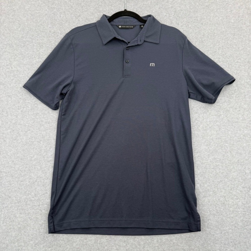 TravisMathew Polo Mens Size M Athleisure Charcoal Grey Short Sleeve Shirt